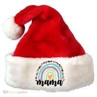 Mama Cheetah Rainbow Heart Santa Hat thumb 0