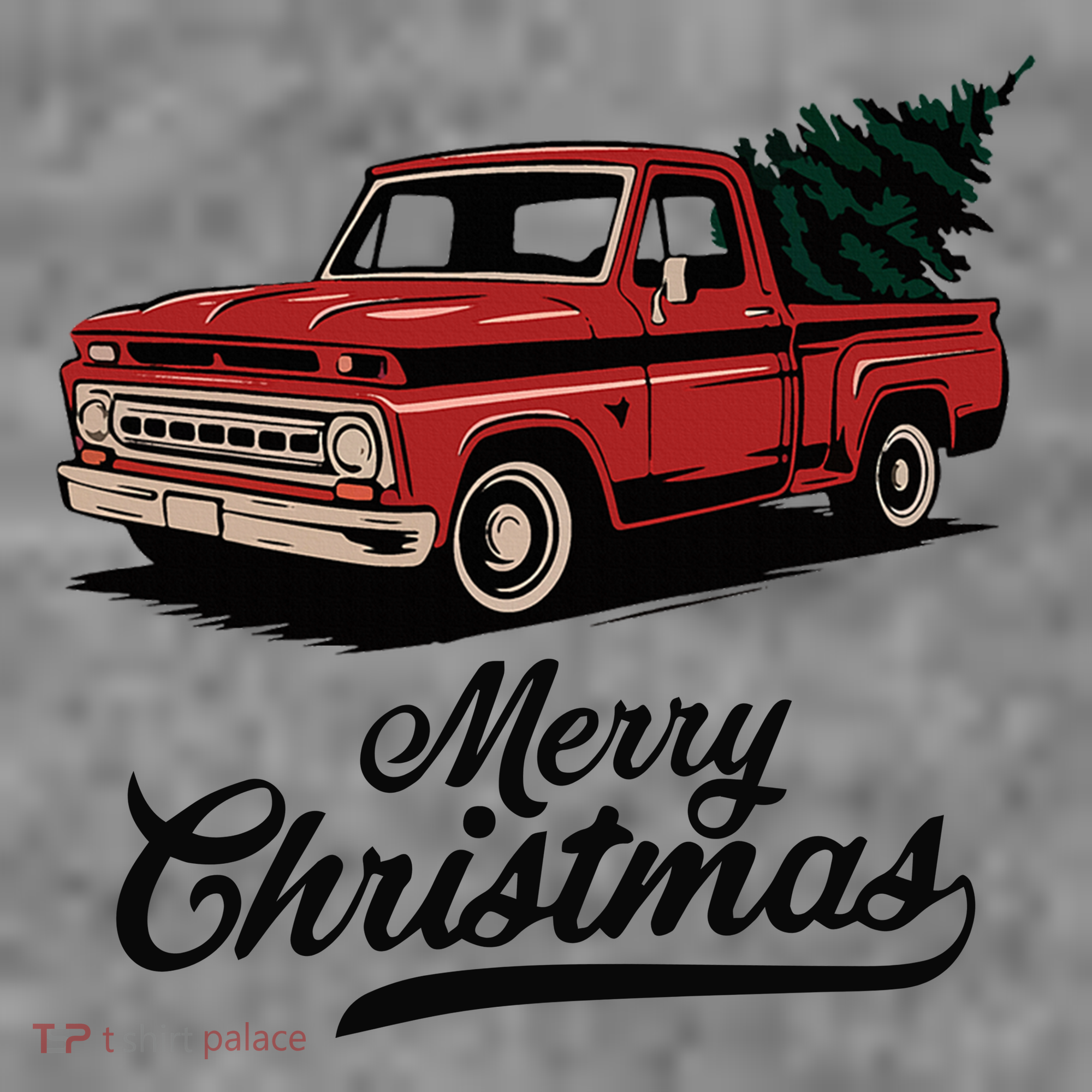 Merry Christmas Red Truck Vintage Retro Holiday T-Shirt