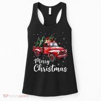 Merry Christmas Red Truck Family Matching Christmas Pajama Women's Tank Top thumb 0
