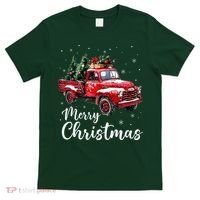 Merry Christmas Red Truck Family Matching Christmas Pajama T-Shirt thumb 0