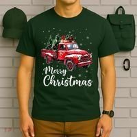 Merry Christmas Red Truck Family Matching Christmas Pajama T-Shirt thumb 6