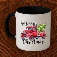 Merry Christmas Red Truck Coffee Mug thumb 2