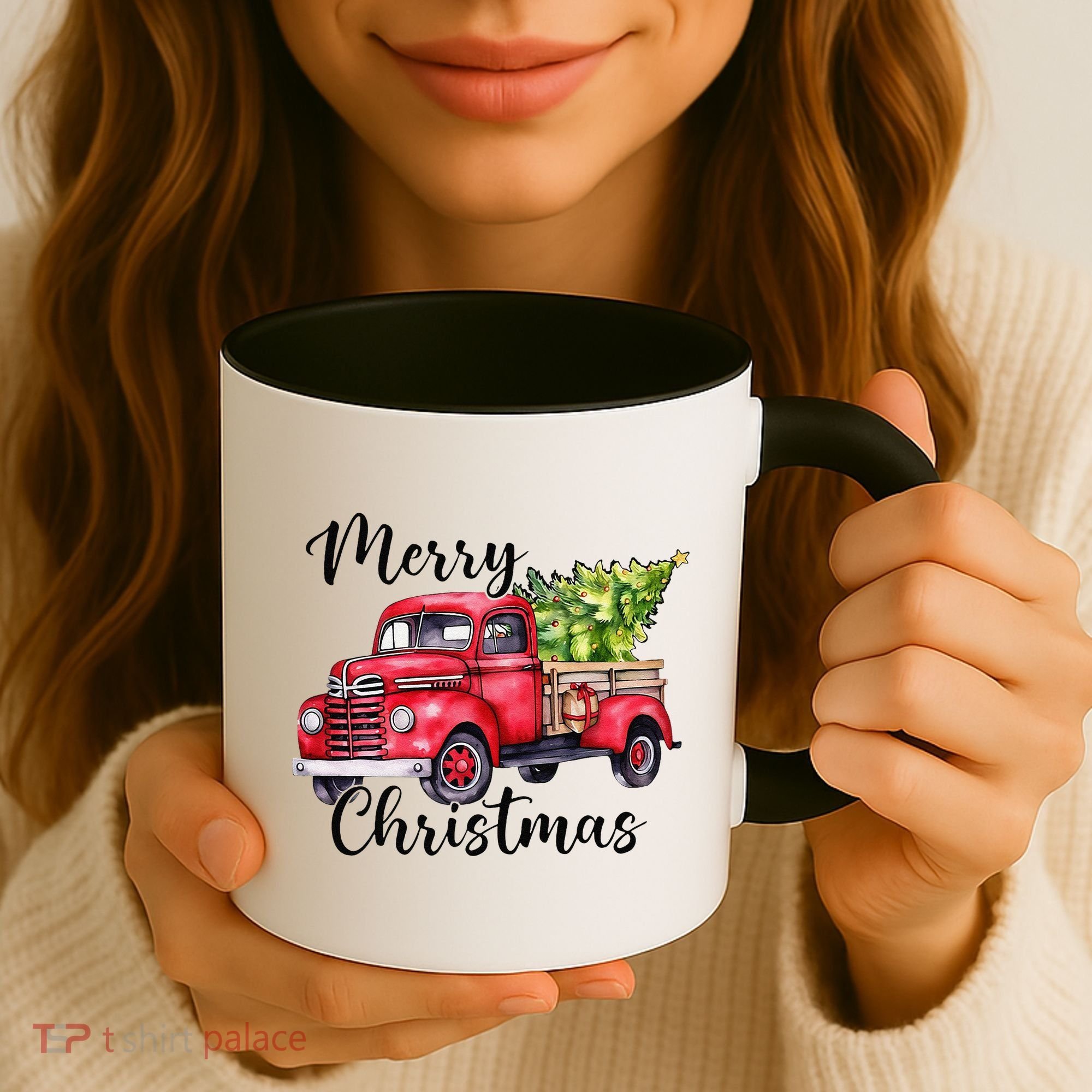 Merry Christmas Red Truck Coffee Mug