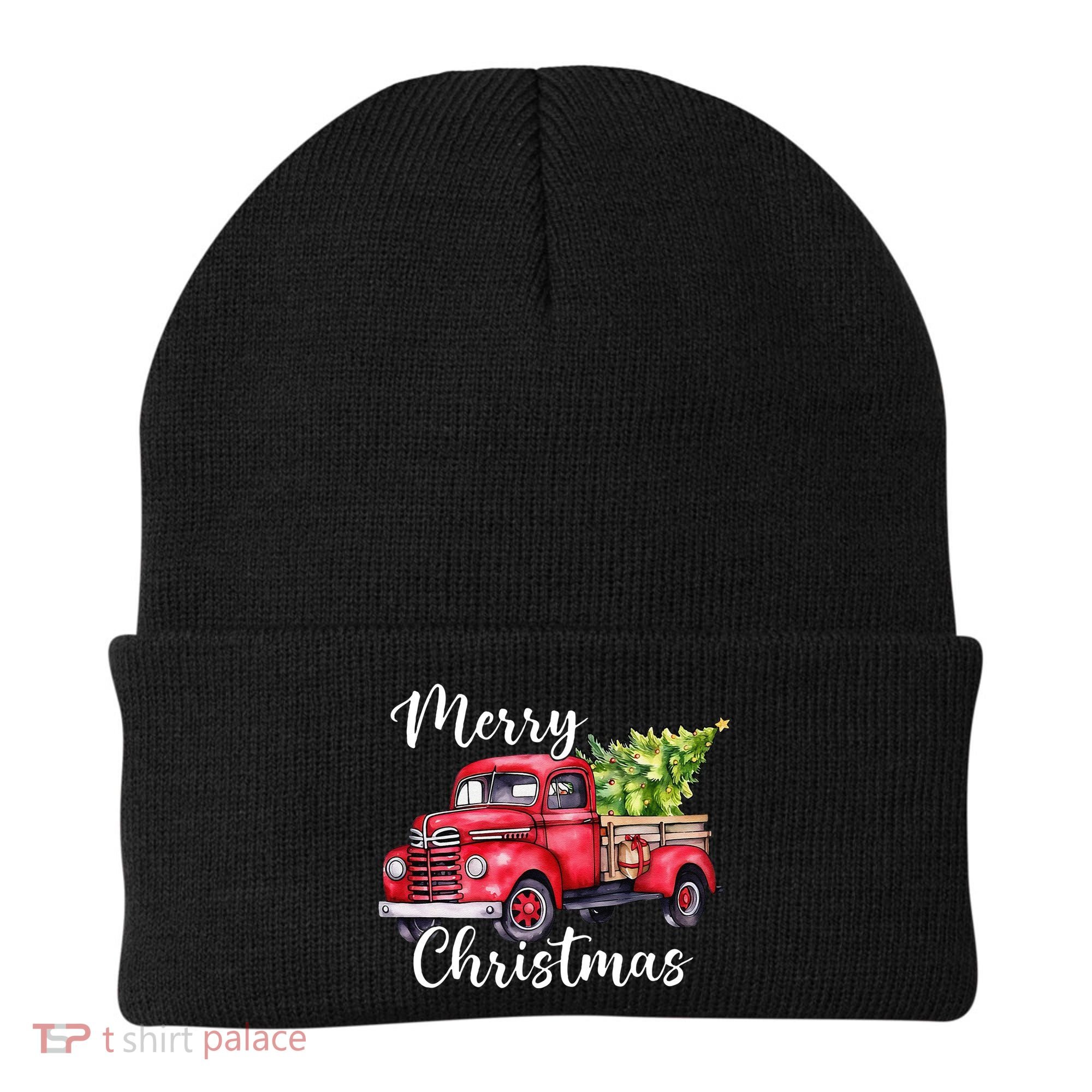 Merry Christmas Red Truck Beanie