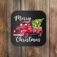 Merry Christmas Red Truck Coaster thumb 0