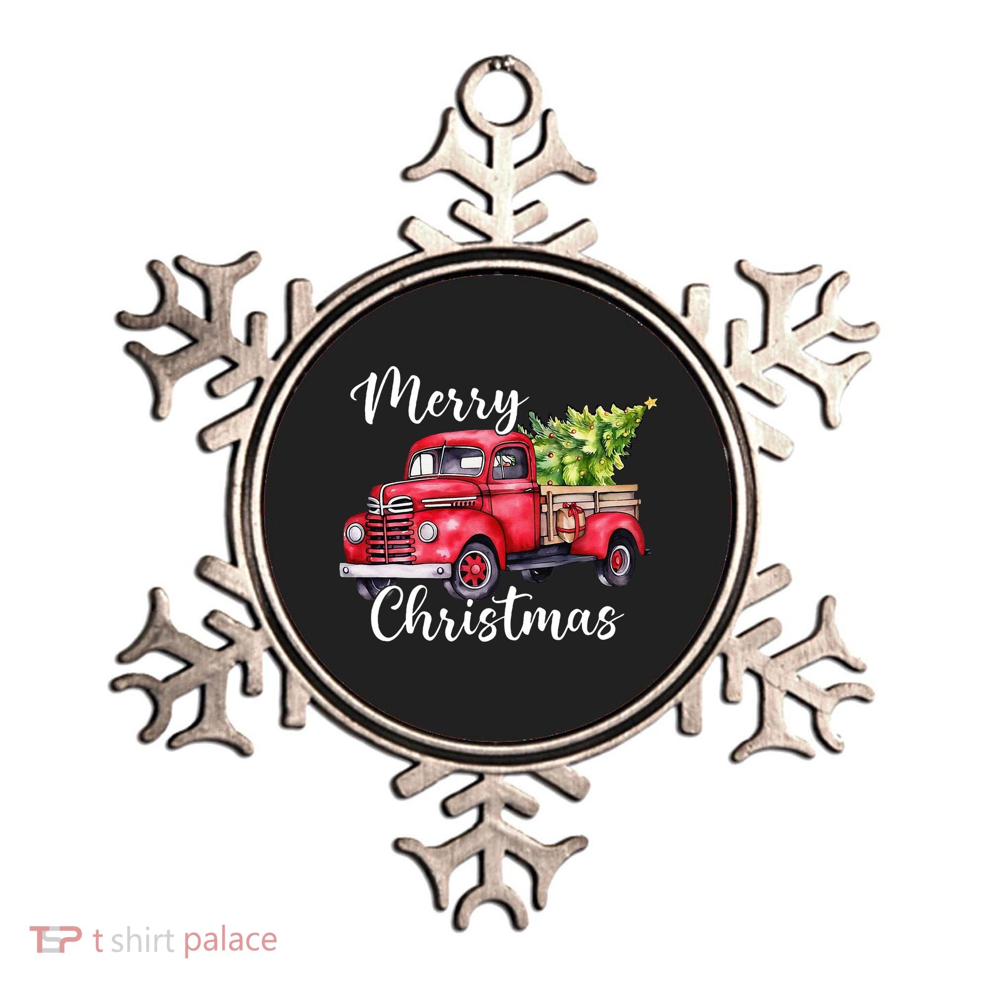 Merry Christmas Red Truck Ornament