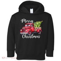 Merry Christmas Red Truck Toddler Hoodie thumb 0