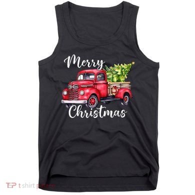 Merry Christmas Red Truck Tank Top