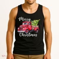 Merry Christmas Red Truck Tank Top thumb 3