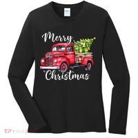 Merry Christmas Red Truck Women's Long Sleeve Shirt thumb 0