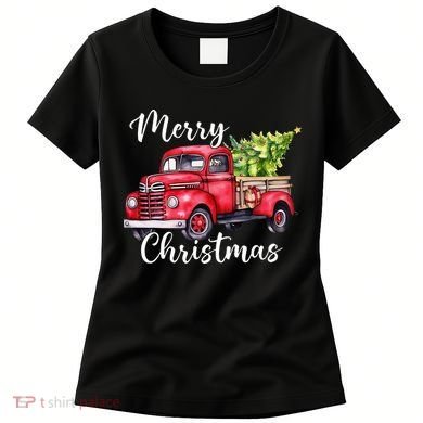 Merry Christmas Red Truck Women's T-Shirt