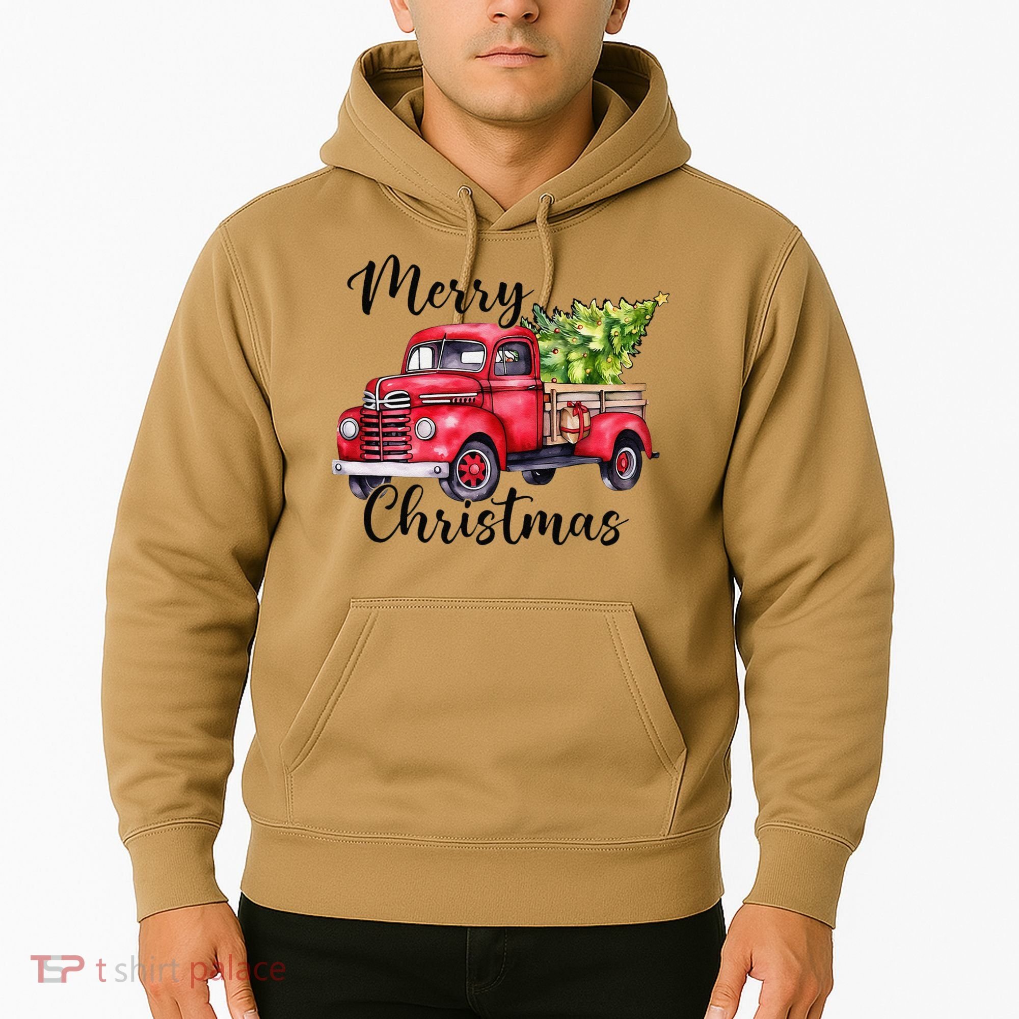 Merry Christmas Red Truck Hoodie