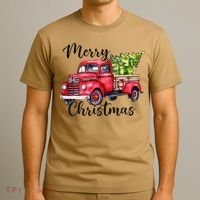 Merry Christmas Red Truck T-Shirt thumb 3