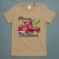 Merry Christmas Red Truck T-Shirt thumb 5