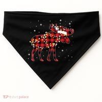 Moose Christmas Red Plaid Buffalo Pajama Matching Gift TShirt USA-Made Doggie Bandana thumb 0