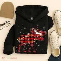 Moose Christmas Red Plaid Buffalo Pajama Matching Gift TShirt Hoodie thumb 4