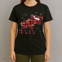 Moose Christmas Red Plaid Buffalo Pajama Matching Gift TShirt T-Shirt thumb 4