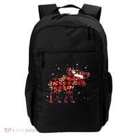 Moose Christmas Red Plaid Buffalo Pajama Matching Gift TShirt Backpack thumb 0