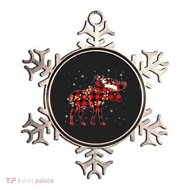 Moose Christmas Red Plaid Buffalo Pajama Matching Gift TShirt Ornament