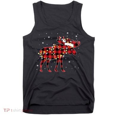 Moose Christmas Red Plaid Buffalo Pajama Matching Gift TShirt Tank Top
