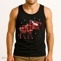 Moose Christmas Red Plaid Buffalo Pajama Matching Gift TShirt Tank Top thumb 3