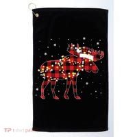 Moose Christmas Red Plaid Buffalo Pajama Matching Gift TShirt Golf Towel thumb 0
