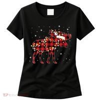 Moose Christmas Red Plaid Buffalo Pajama Matching Gift TShirt Women's T-Shirt thumb 0