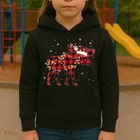 Moose Christmas Red Plaid Buffalo Pajama Matching Gift TShirt Kids Hoodie thumb 3