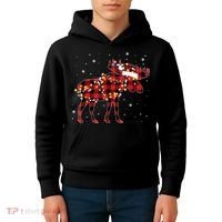Moose Christmas Red Plaid Buffalo Pajama Matching Gift TShirt Kids Hoodie thumb 4