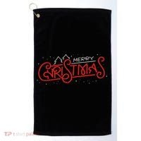 Merry Christmas Retro Golf Towel thumb 0