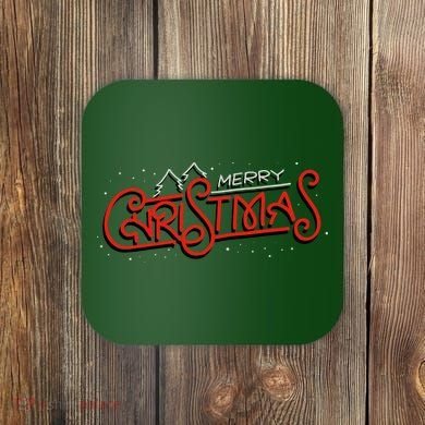 Merry Christmas Retro Coaster