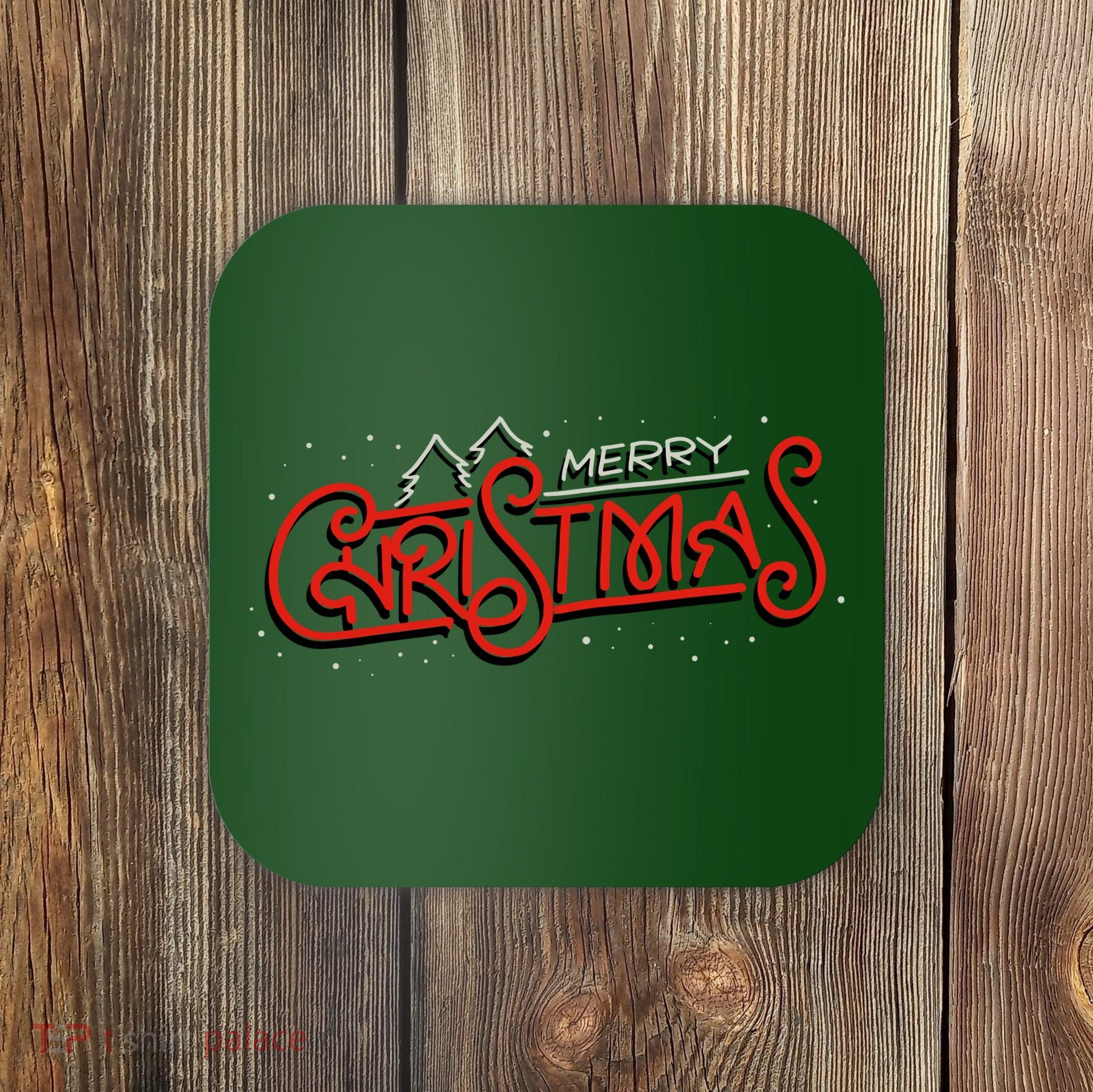 Merry Christmas Retro Coaster