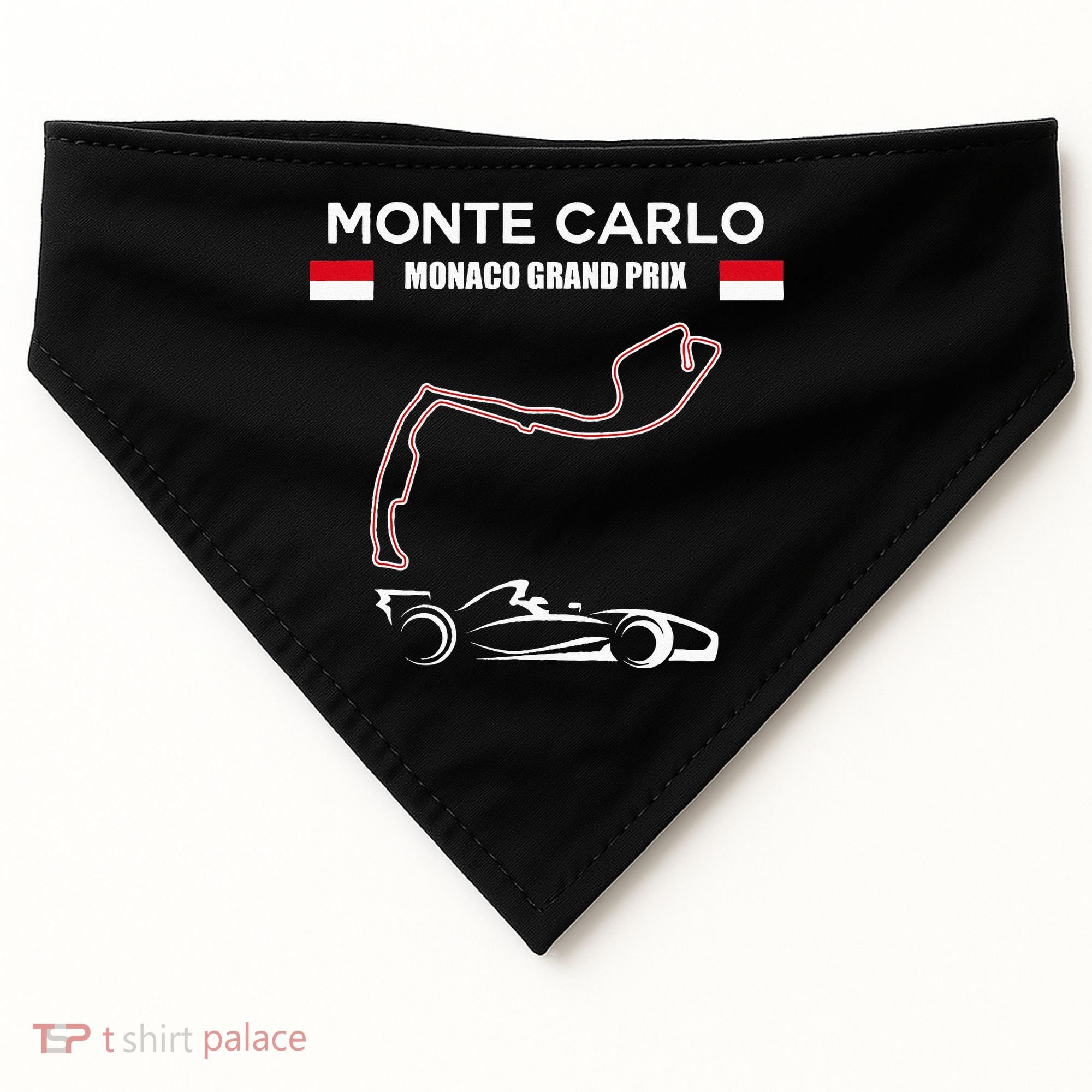 Monte Carlo Race Track Formula Racing Car Monaco Main Price USA-Made Doggie Bandana