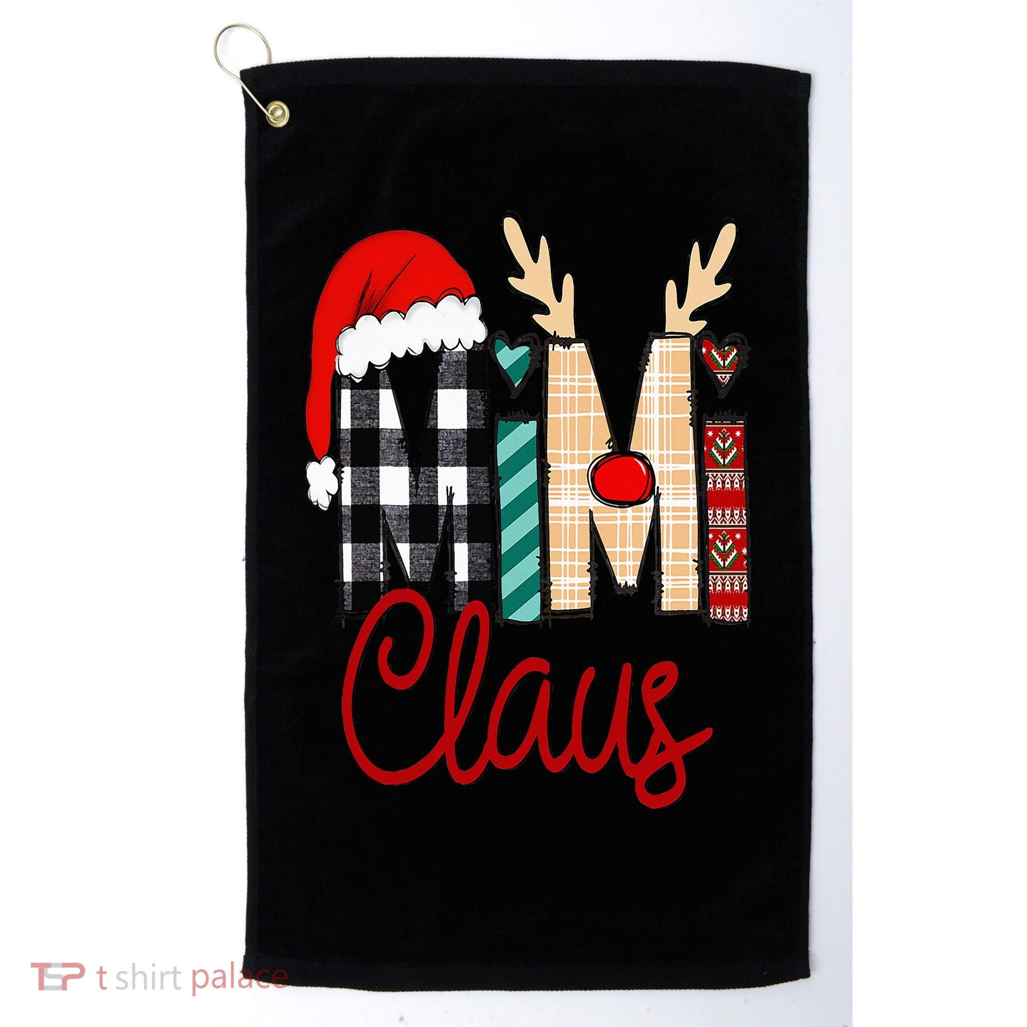 Mimi Claus Reindeer Christmas Golf Towel
