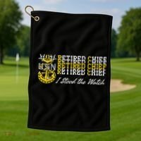 Master Chief Retired I Stood The Watch Golf Towel thumb 1