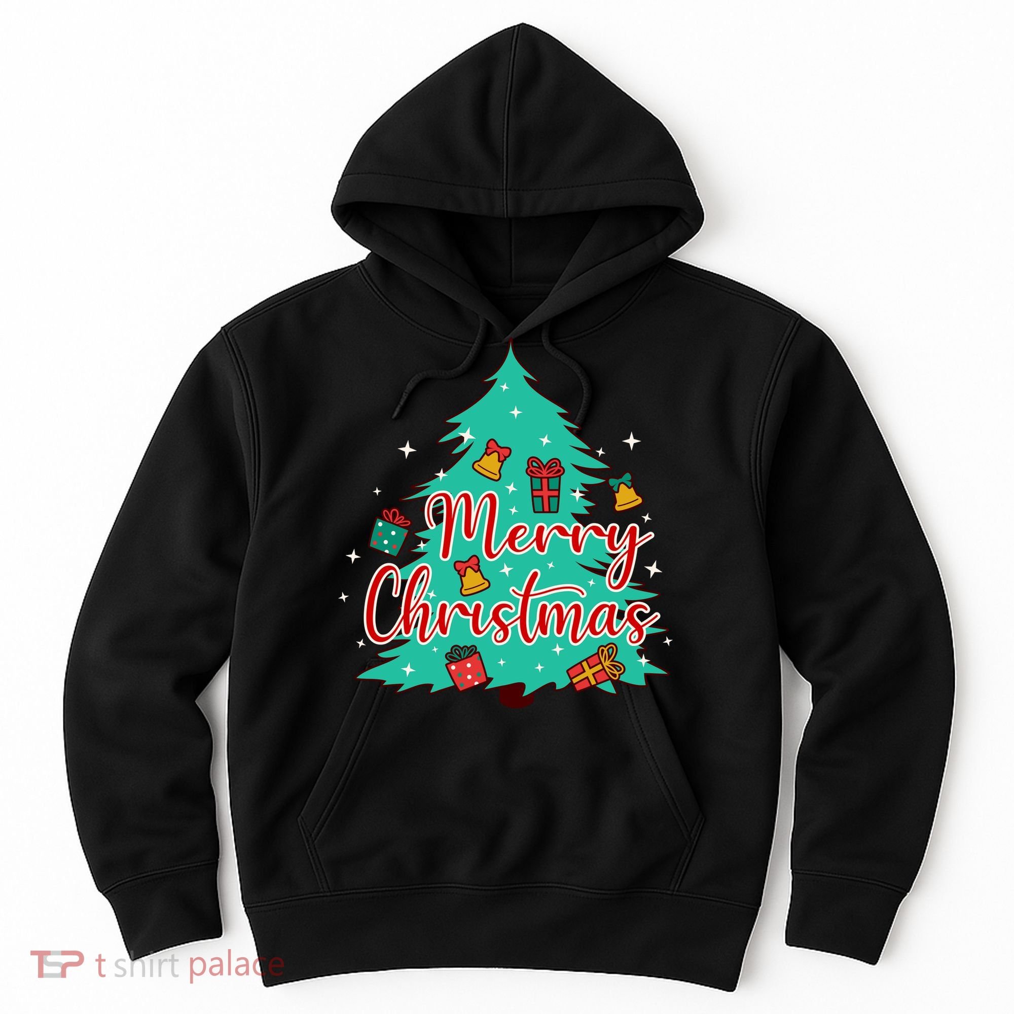 Merry Christmas Retro Christmas Tree Santa Claus Xmas Goodies Groovy Plus Size Hoodie