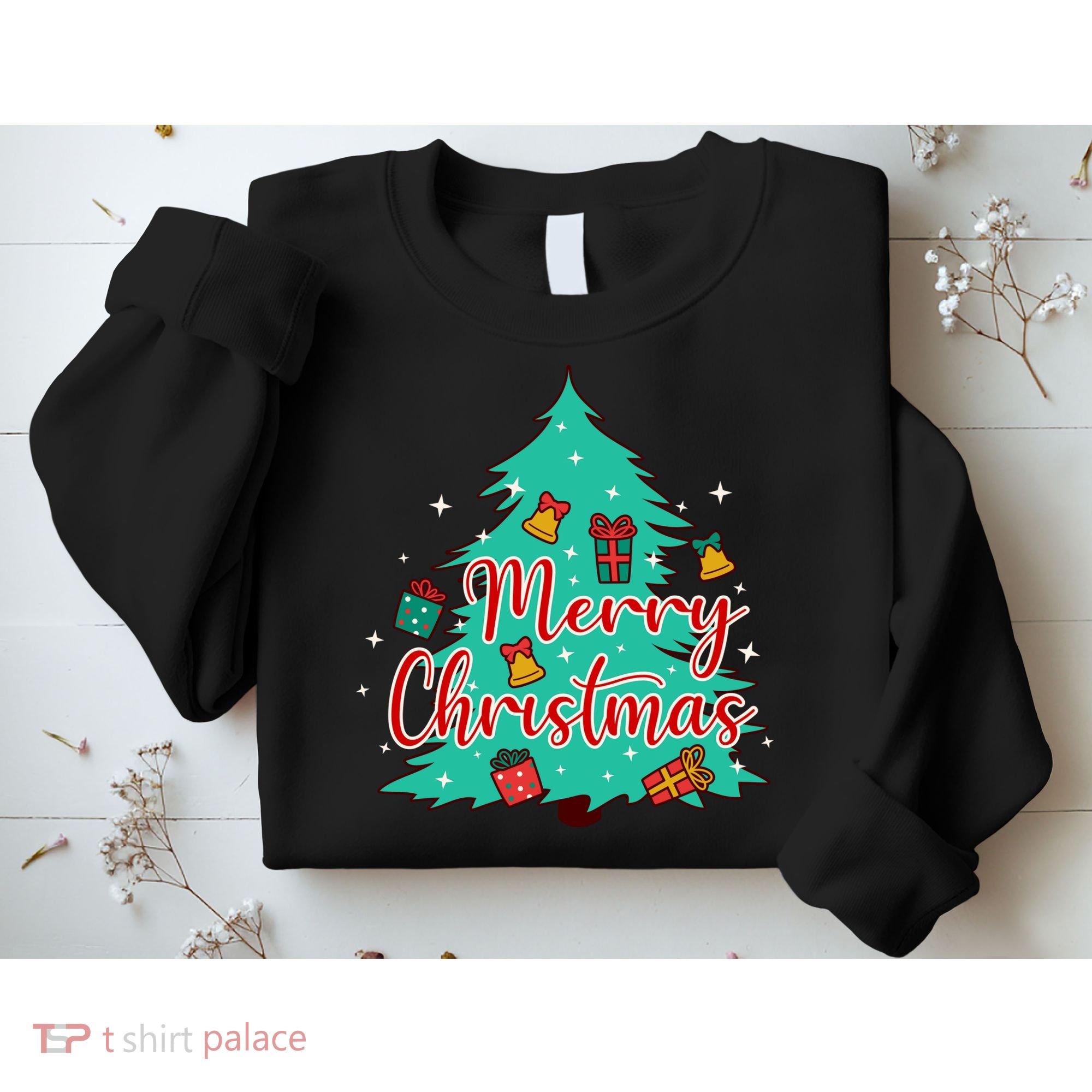 Merry Christmas Retro Christmas Tree Santa Claus Xmas Goodies Groovy Plus Size Sweatshirt