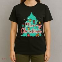 Merry Christmas Retro Christmas Tree Santa Claus Xmas Goodies Groovy Plus Size T-Shirt thumb 4