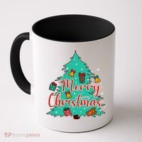 Merry Christmas Retro Christmas Tree Santa Claus Xmas Goodies Groovy Plus Size Coffee Mug thumb 0