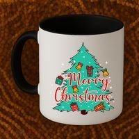 Merry Christmas Retro Christmas Tree Santa Claus Xmas Goodies Groovy Plus Size Coffee Mug thumb 2