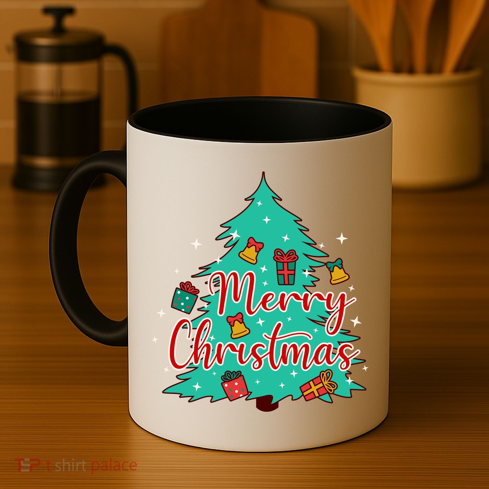 Merry Christmas Retro Christmas Tree Santa Claus Xmas Goodies Groovy Plus Size Coffee Mug