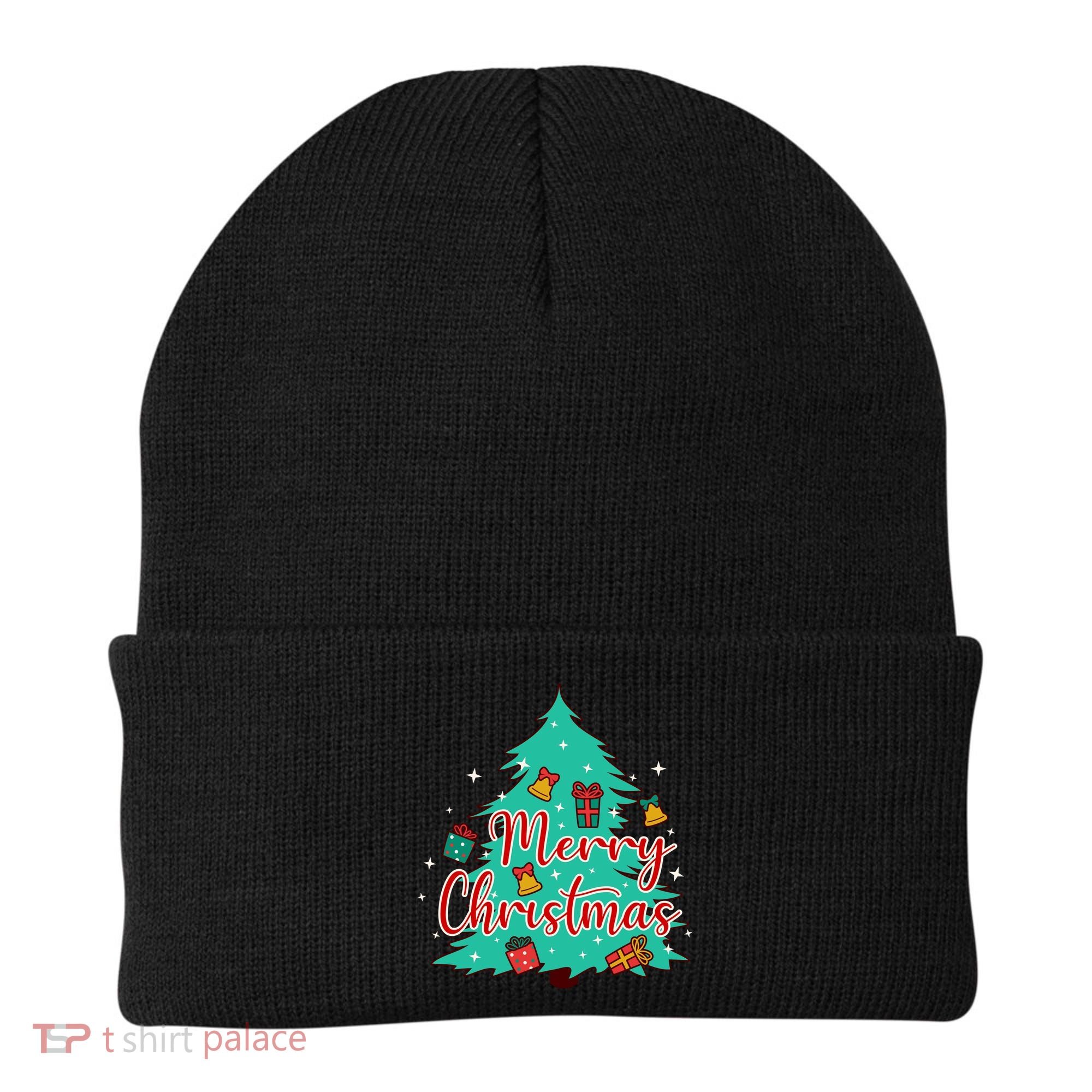 Merry Christmas Retro Christmas Tree Santa Claus Xmas Goodies Groovy Plus Size Beanie