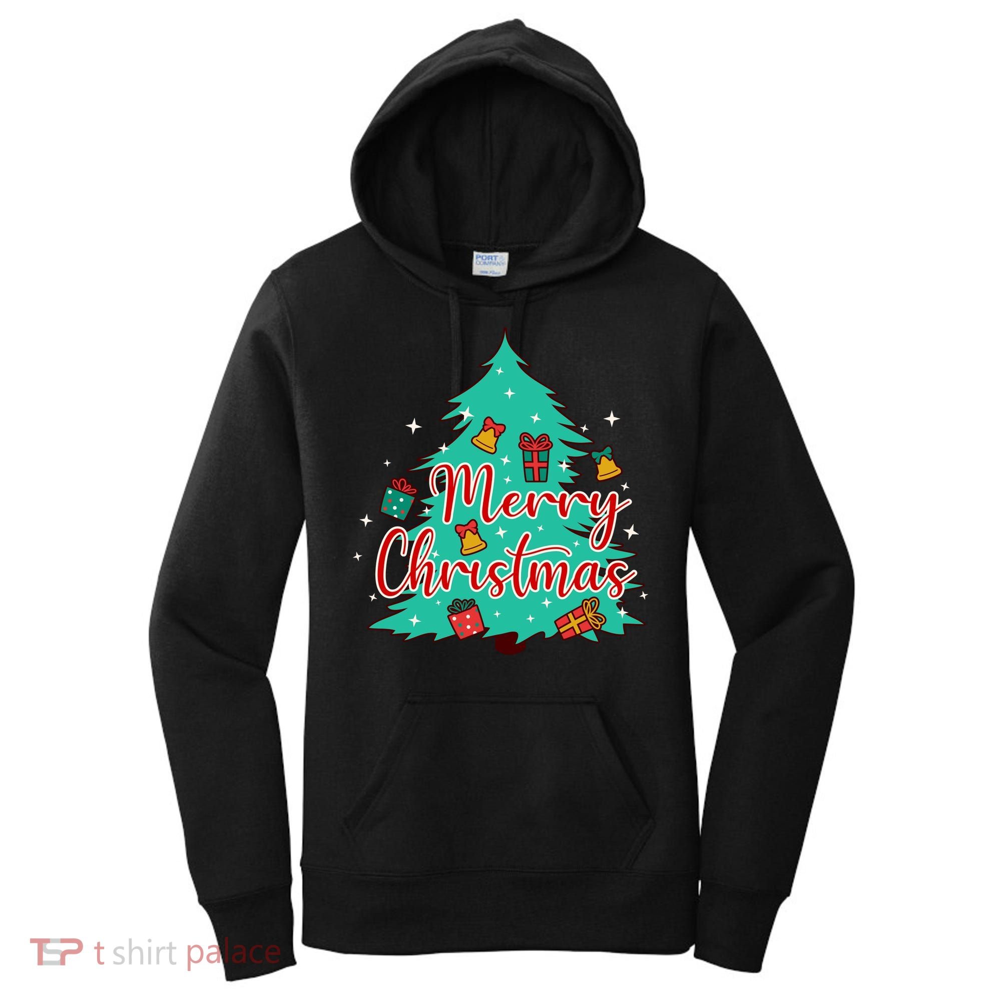 Merry Christmas Retro Christmas Tree Santa Claus Xmas Goodies Groovy Plus Size Women's Hoodie