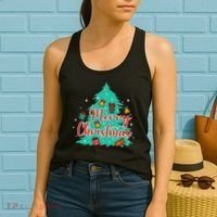 Merry Christmas Retro Christmas Tree Santa Claus Xmas Goodies Groovy Plus Size Women's Tank Top thumb 2