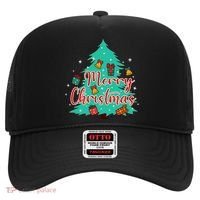 Merry Christmas Retro Christmas Tree Santa Claus Xmas Goodies Groovy Plus Size Hat thumb 0
