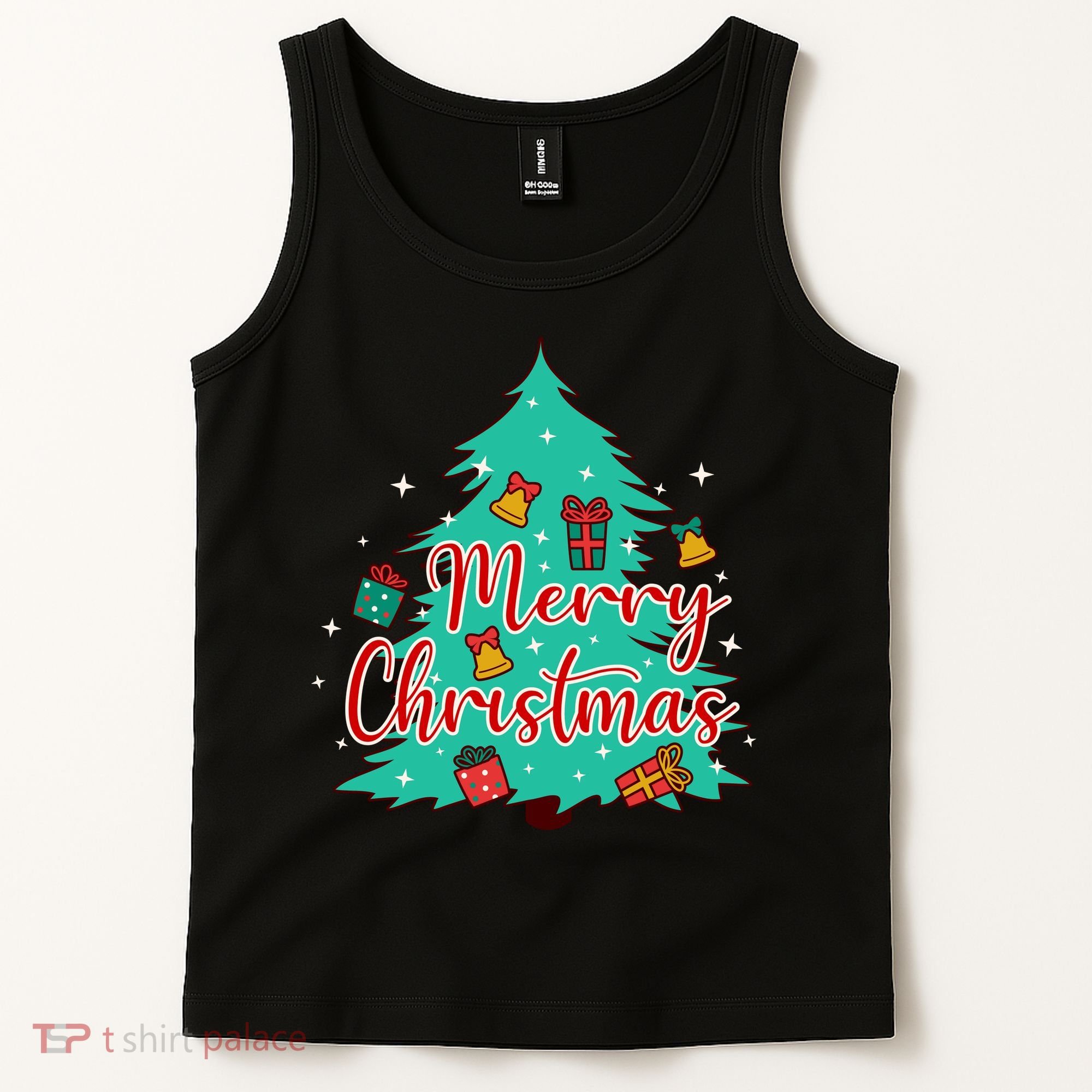 Merry Christmas Retro Christmas Tree Santa Claus Xmas Goodies Groovy Plus Size Tank Top