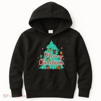 Merry Christmas Retro Christmas Tree Santa Claus Xmas Goodies Groovy Plus Size Kids Hoodie thumb 0