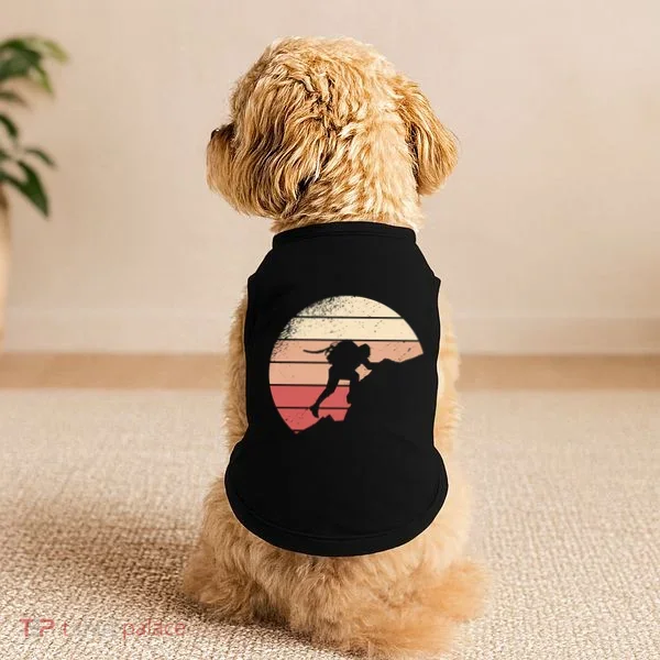 Mountain Climber Retro Sunset Doggie Tank