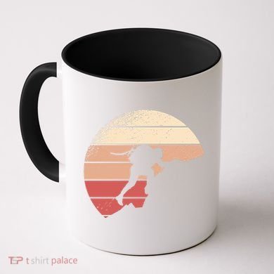 Mountain Climber Retro Sunset Coffee Mug