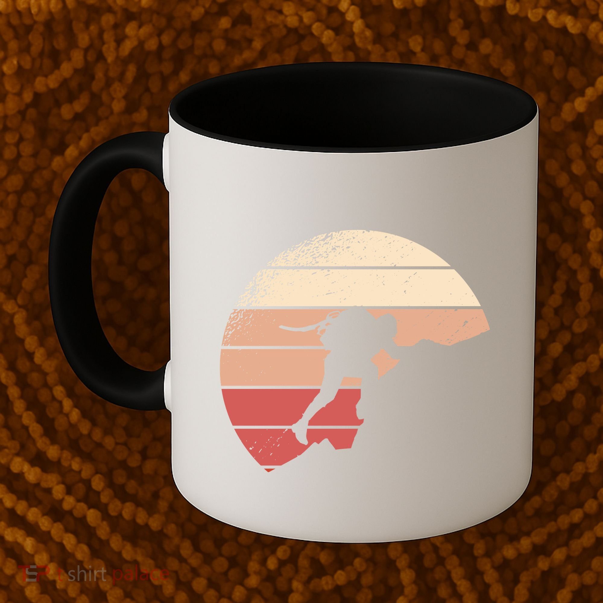 Mountain Climber Retro Sunset Coffee Mug